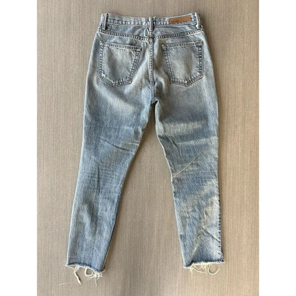 GRLFRND Karolina High Rise Straight Jeans Raw Hem Distressed 27 - Picture 2 of 8